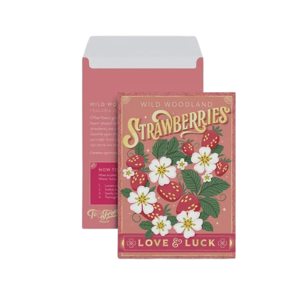 Floriography Seed Packet - Wild Strawberries (Love & Luck)