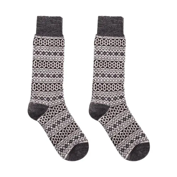 Unisex Merino Wool Nordic Socks (Charcoal)