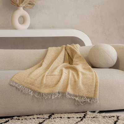 100% Merino Wool Blanket - Yellow