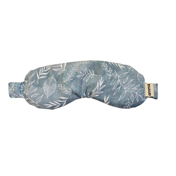 Blue Lavender Eye Mask with White Print