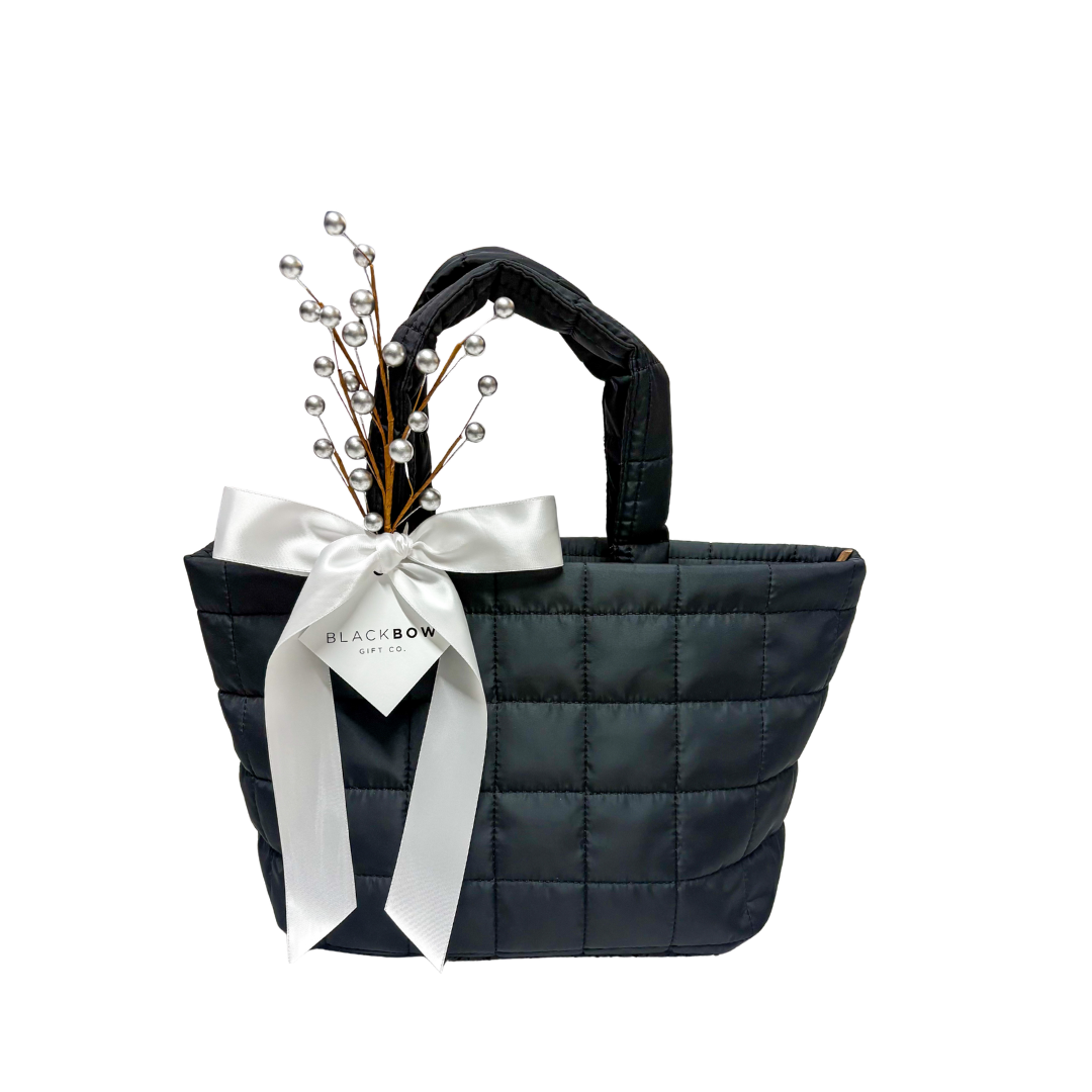 Black Puffer Bag with Zipper