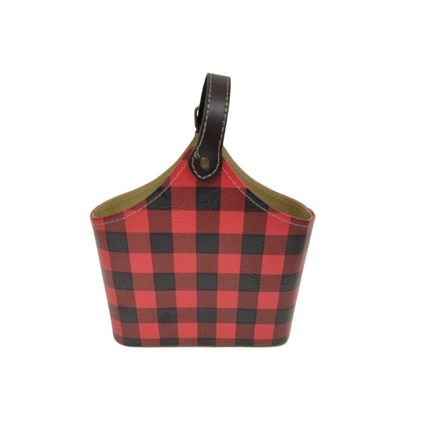Red Buffalo PU Basket With Over Handle