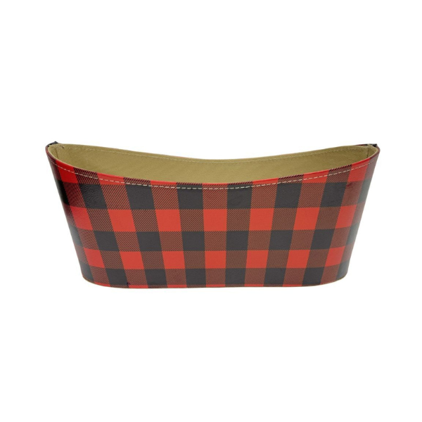 Red Buffalo Plaid Oval Basket