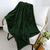 Ribbed Textured Fleece Blanket - Emerald Green