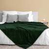 Ribbed Textured Fleece Blanket - Emerald Green