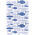 Royal Blue & White Fish Print Dishtowel