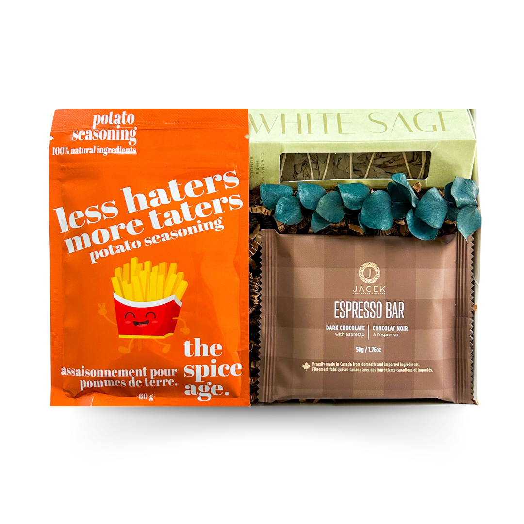 Smudging Gift Set, Sage Gift Box, Wellness Food Box, Aromatherapy Gift Basket, Spiritual Self Care Gift, Canadian Gifts, Halifax Gift Delivery, Food and Wellness Gift Box, Chocolate Coffee Bar Gift, Good Vibes Gift Basket, Zen Inspired Gift, Housewarming Gift Idea, Cleanse and Refresh Box, Nova Scotia Gift Box, Sage Bundle Gift, Local Energy Clearing Gift, Holistic Gift Basket, Unique Canadian Gift, Gift For Mindfulness, Gift Box For Friends, Positivity Gift