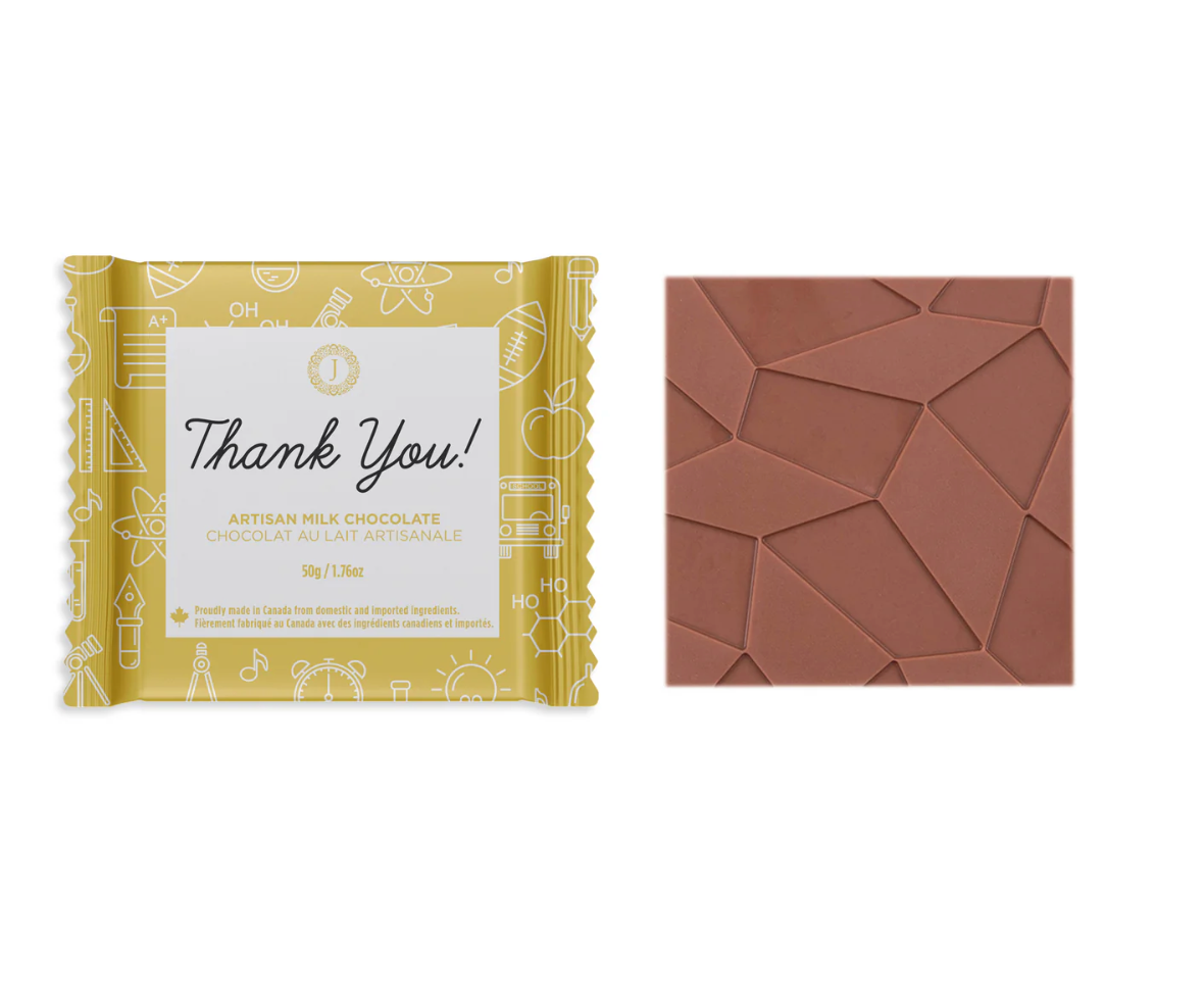 Thank You Small Square Bar - Milk Chocolate (Yellow)