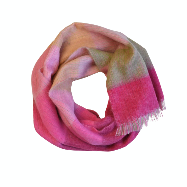 Seamless Natural Alpaca Scarf - Bright Pinks