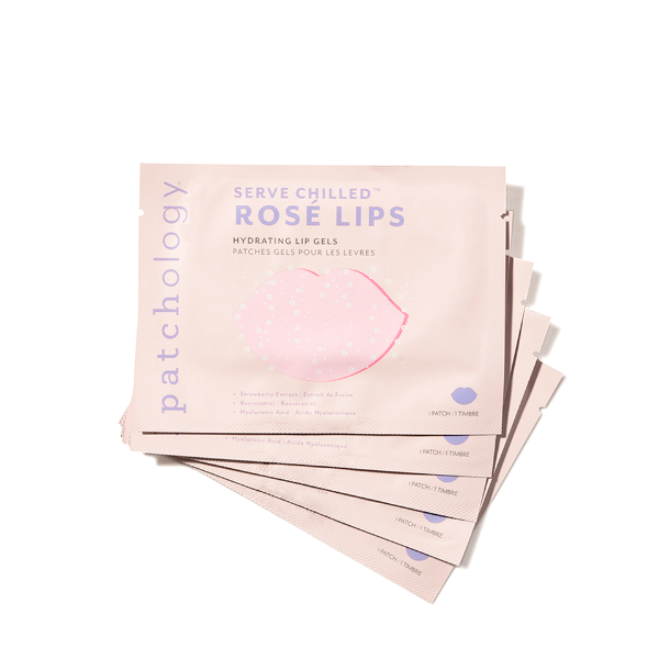 Serve Chilled Rosé Lip Gel single-pack lip treatment with hydrating hyaluronic acid and strawberry extract for a refreshing 5-minute lip treatment.