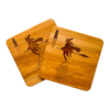 Set Of Two Birch Coasters With Witch Design