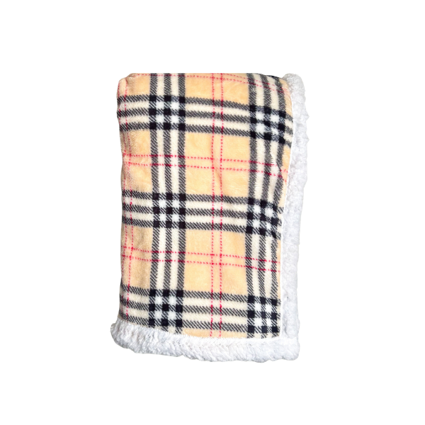 Sherpa Backed Tan Two Layer Baby Blanket