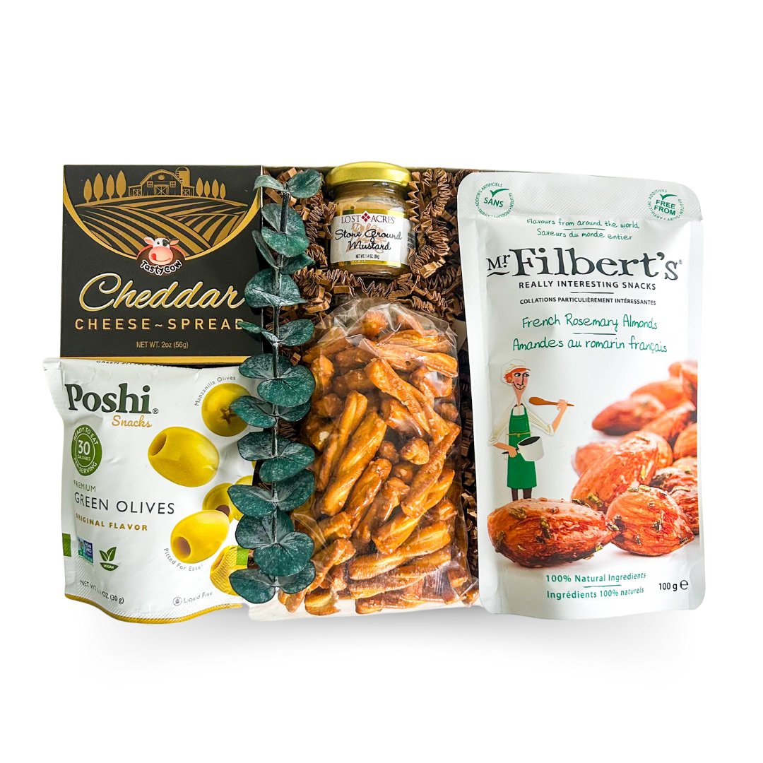 Charcuterie Gift Box, Cheese and Snack Basket, Gourmet Appetizer Gift, Wine Pairing Food Box, Meat and Cheese Gift Basket, Entertaining Gift Box, Canadian Gifts, Halifax Gift Delivery, Dartmouth Gift Delivery, Nova Scotia Gift Boxes, Foodie Snack Box, Cheese Lover Gift, Fancy Food Basket, Housewarming Gift, Local Gift Canada, Artisanal Food Box, Simple Grazing Gift, Holiday Appetizer Box, Cheese Spread Gift Set, Crackers and Olives Box