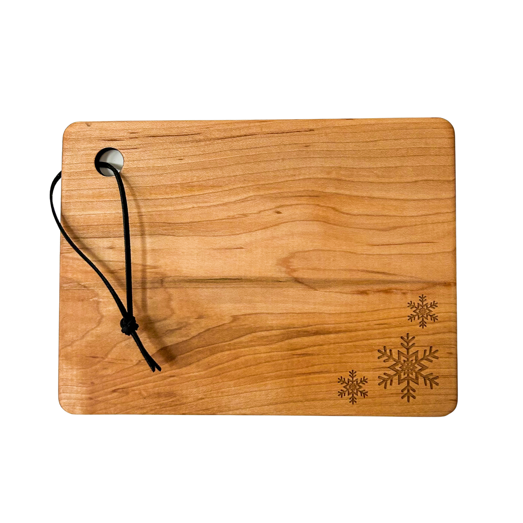 Birch Snack Board With Snowflake Design