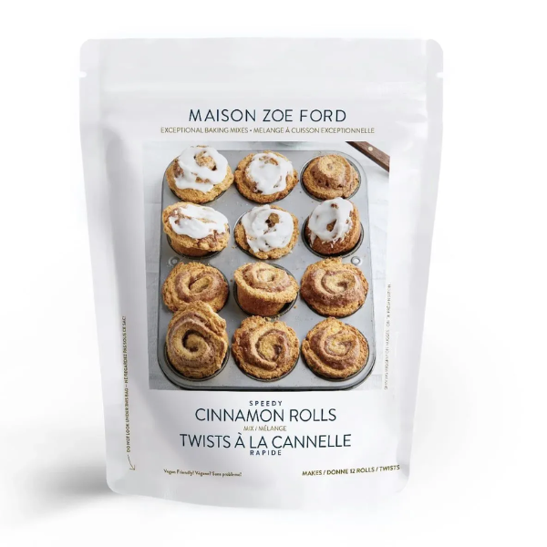 Vegan cinnamon bun scone mix for making 12 sweet cinnamon rolls or twists with a soft, crunchy texture.