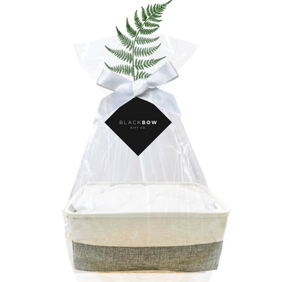 Grey Beige Cloth Storage Basket