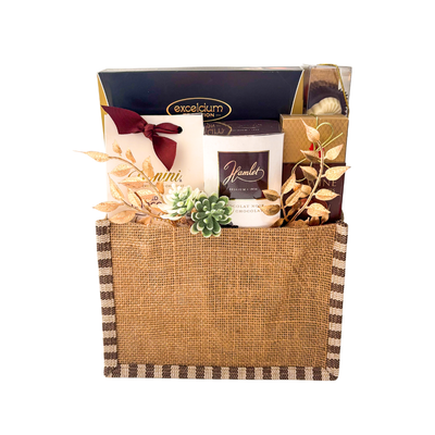 Sweet Delight luxury chocolate gift basket with assorted chocolates and truffles in a decorative keepsake basket.