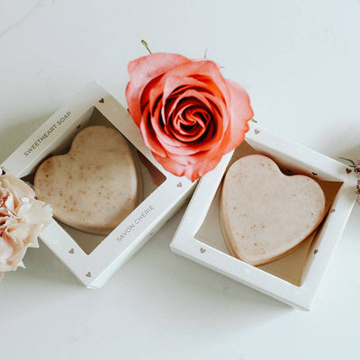 SOAK Bath Co Sweetheart heart-shaped soap bar in a gift-ready window box.