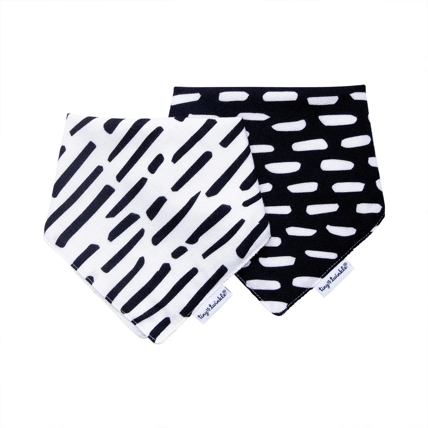 Set Of 2 Bandana Bibs - Black & White