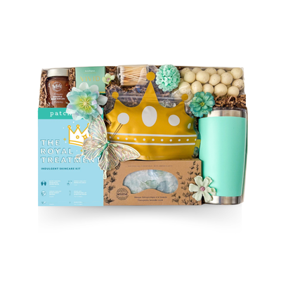 The Royal Treatment luxury gift basket for her with self-care treats, tumbler and thoughtful gifts
