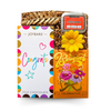 The Congrats Box with vibrant chocolate bar, word magnets, and a candle or seed pack styled as a bright, modern celebration gift.