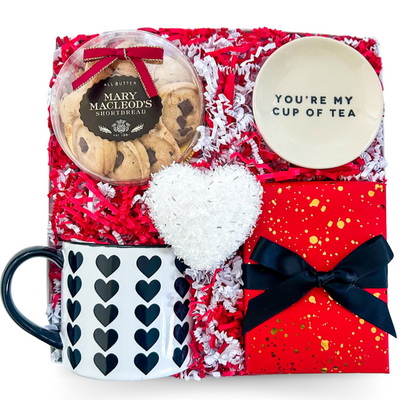 Valentine’s Day gift box, tea and cookies gift set, Valentine’s tea gift, romantic tea set, tea lover’s gift box, Valentine's tea cup set, cozy Valentine’s gift, tea and cookie gift box, tea time gift set, Valentine’s Day gift for her, Valentine’s Day gift for him, thoughtful Valentine's gift, Valentine’s Day care package, tea gift for Valentine’s, chocolate and tea gift box, Valentine’s Day tea party set, cute Valentine’s gift,