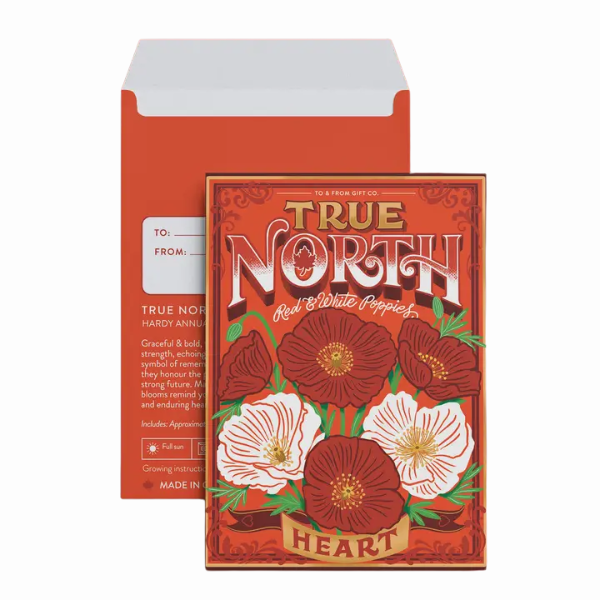Floriography Seed Packet - True North Canada Poppies (Heart)