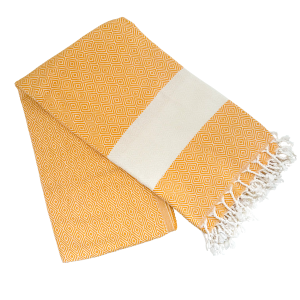 Turkish Towel - Gold Diamond Pattern