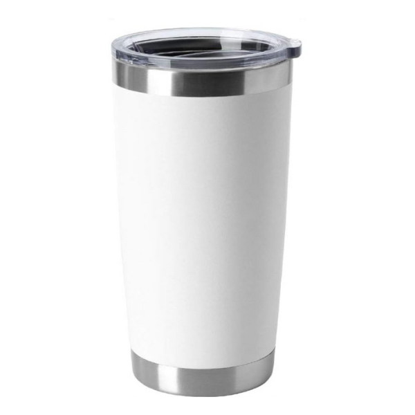 20 Oz Stainless Steel Tumbler - White