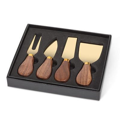 Walnut Handled Cheese Knives - Set of 4