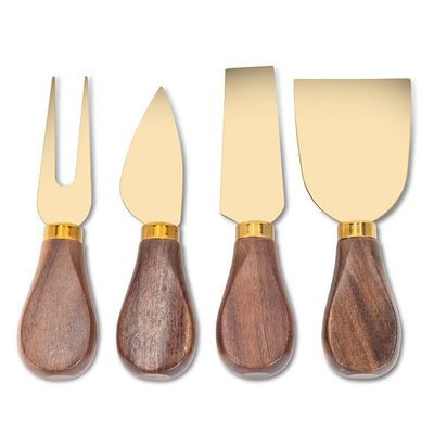 Walnut Handled Cheese Knives - Set of 4