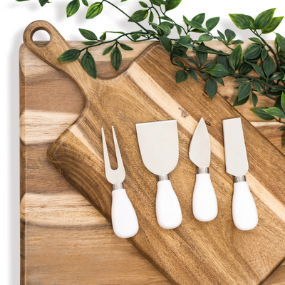 White Ceramic Cheese Knife Set