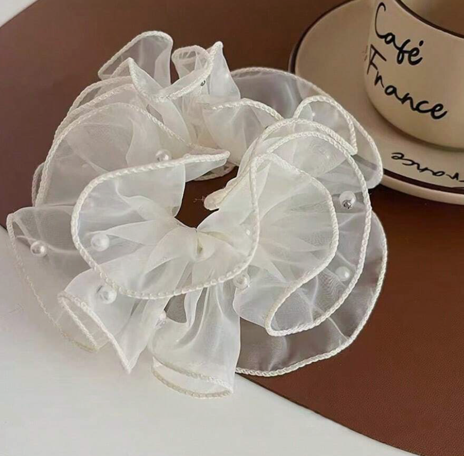 White Pearl Scrunchie