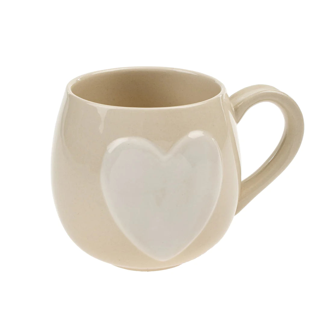 Cream/White Heart Mug