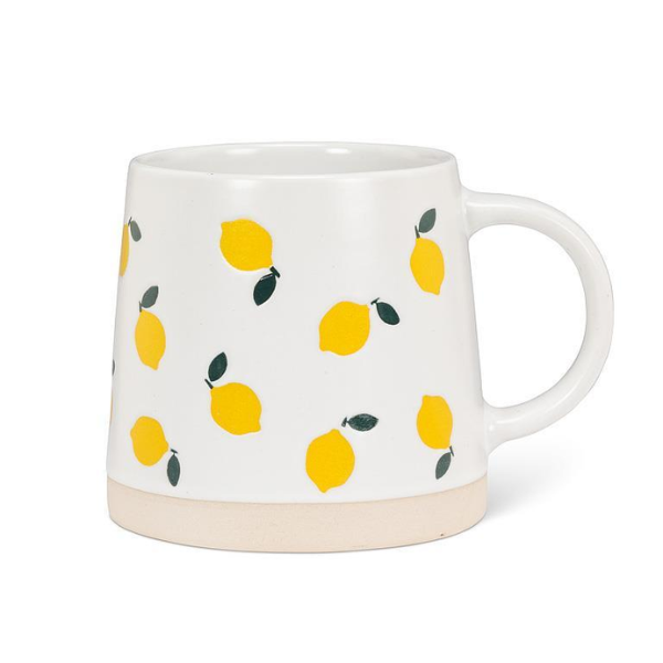 Wide Base Mug with Lemons Pattern