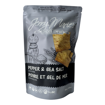 Pepper & Sea Salt Gourmet Crackers – Plant-Based, Artisan