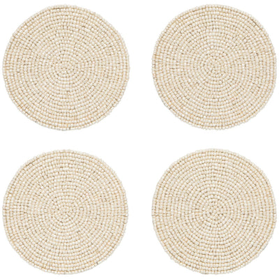 Ivory Beaded Coasters Set of 4