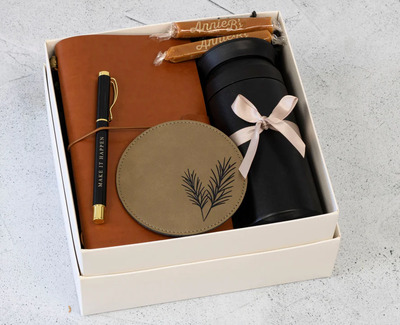 Pine Sprig PU Leather Coaster
