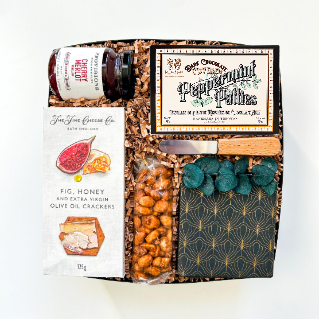 Perfect Gift, Nova Scotia Gift Baskets, Gift Baskets Nova Scotia, snack gift basket, food gift basket, basic gift basket, pretty gifts shipped canada, what to get get someone at work, work gifts, food gifts, gifts for your boss, thinking of you gift, date night gift baskets, easy gift, simple gifts shipped Canada, gift baskets Canada, gifts shipped across Canada, hand written message cards, gifts with cards, gift to send to your dad, gift for dads, gift basket for anyone, housewarming gift basket