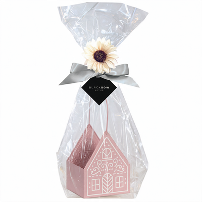 Pink Metal House Shaped Basket