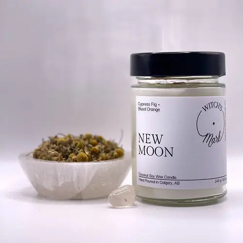 New Moon Crystal Candle