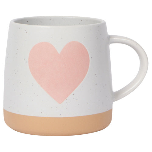 Pink Heart Stoneware Mug