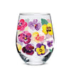 Pansies Stemless Wine Glass