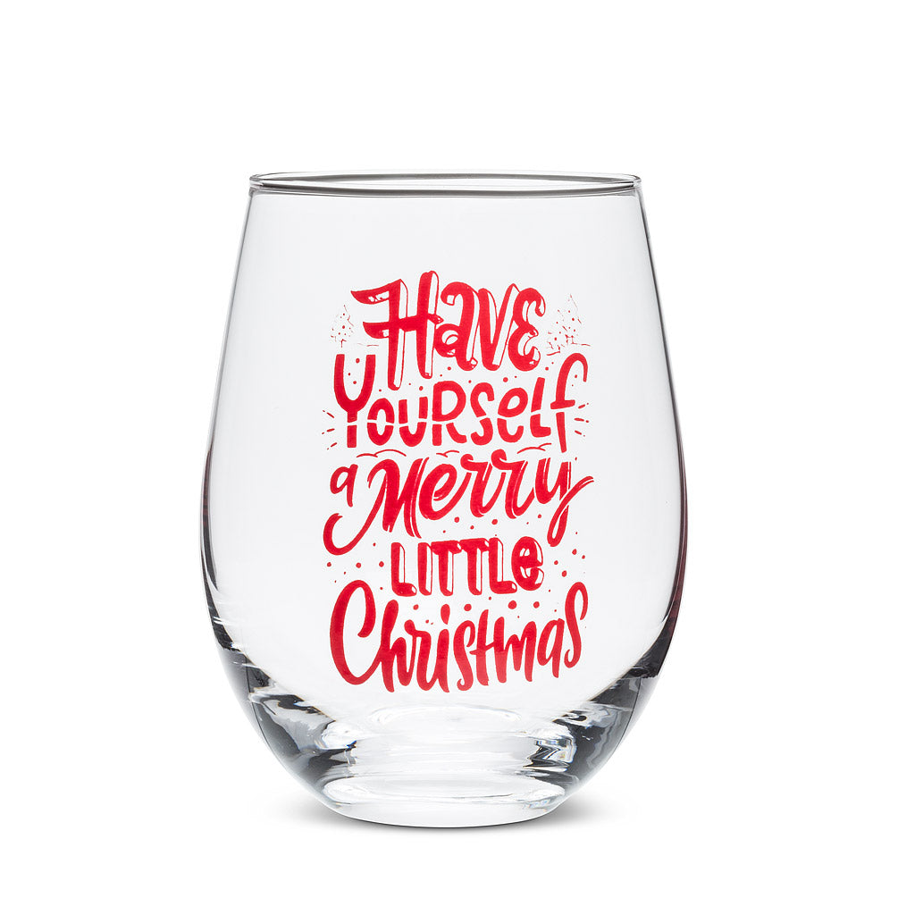 Merry Little Christmas Stemless Wine Glass