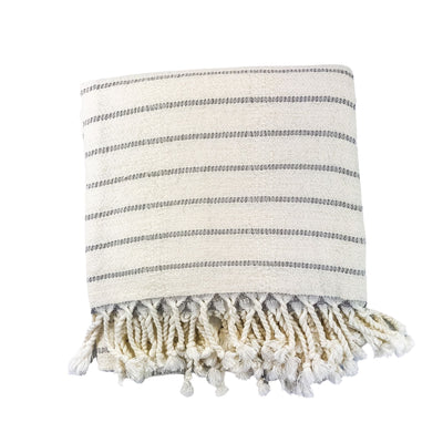 Bamboo Turkish Wrap/Towel/Blanket in Ivory Stripe