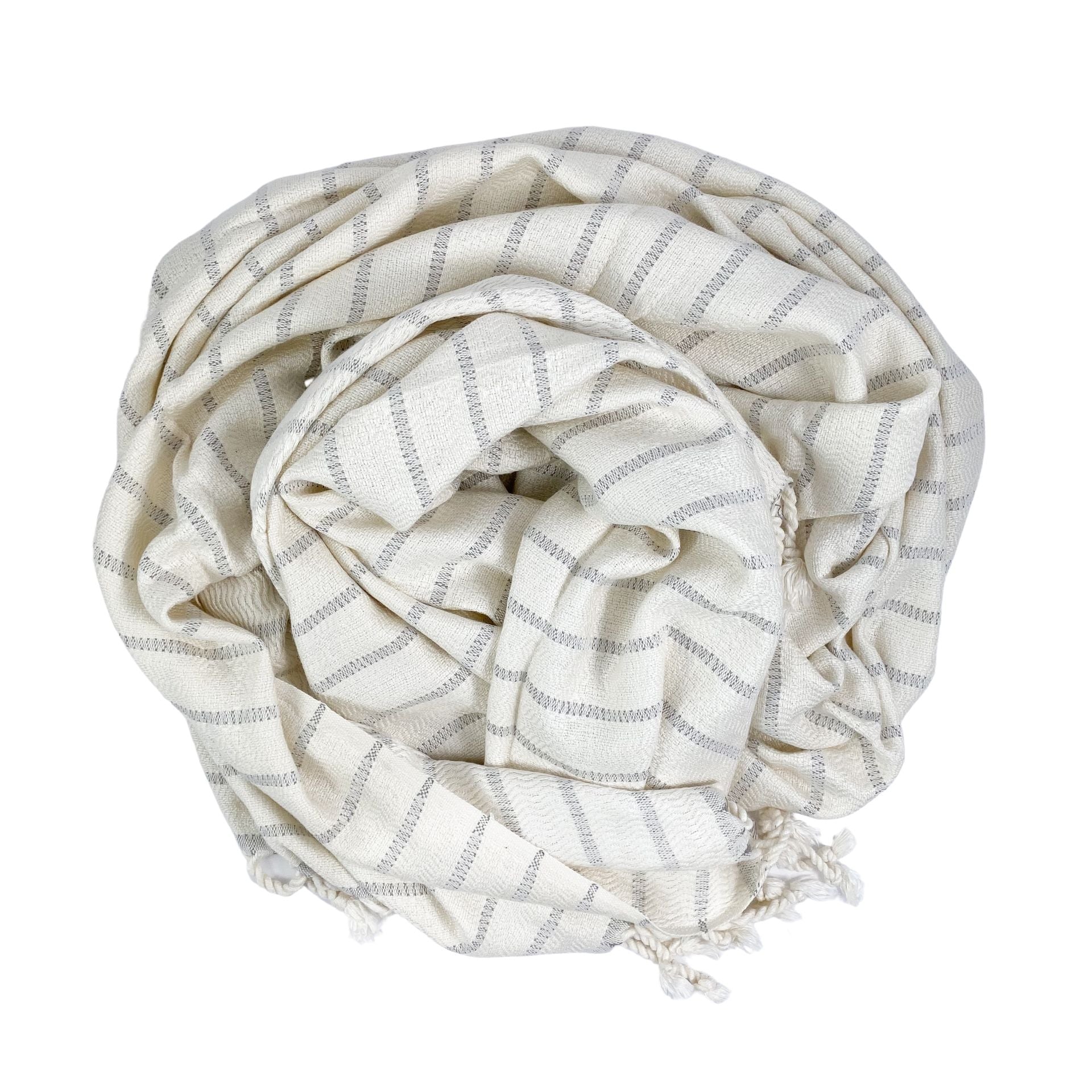 Bamboo Turkish Wrap/Towel/Blanket in Ivory Stripe