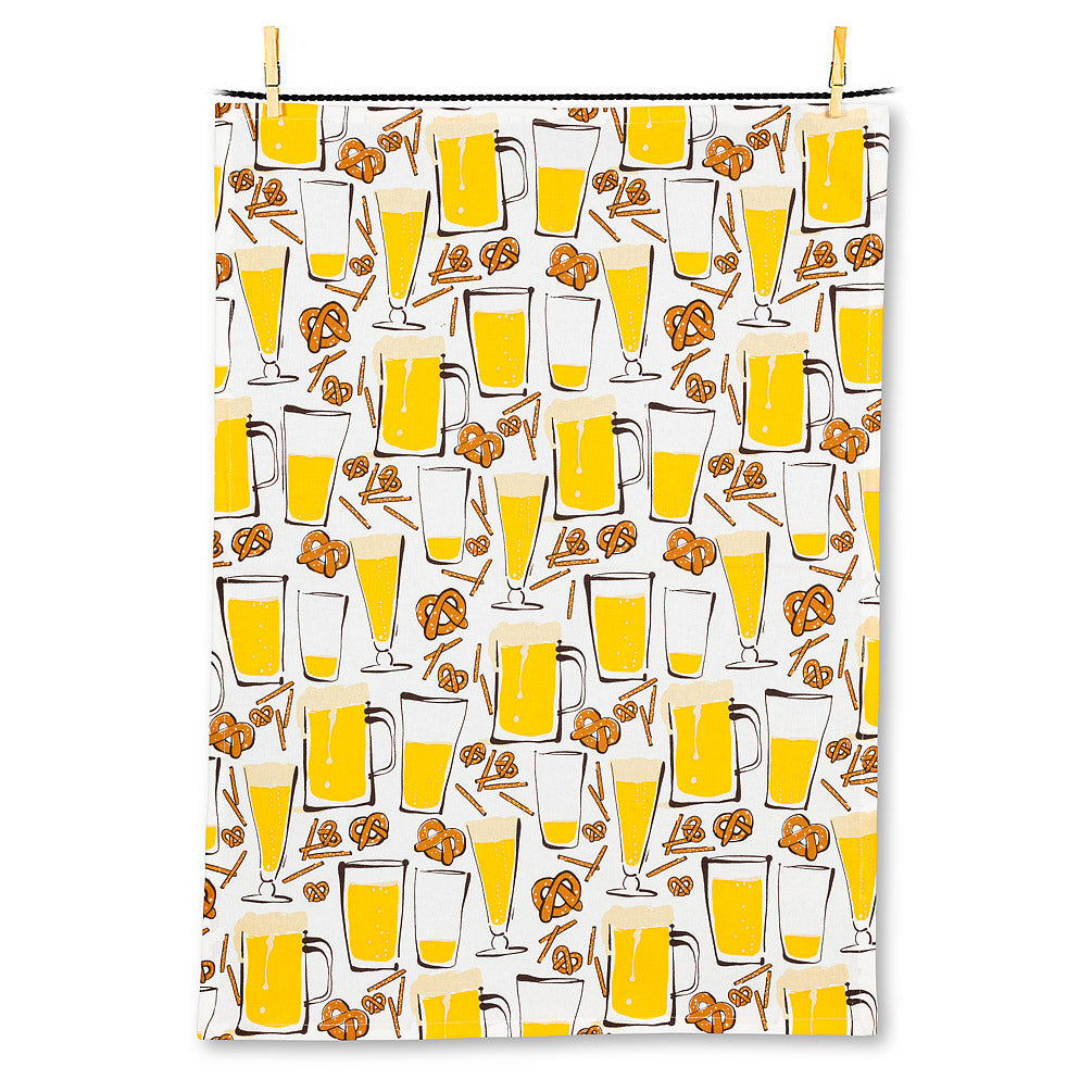Beer & Pretzels Tea Towel