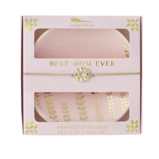 Best Mom Ever Dish + Bracelet Set