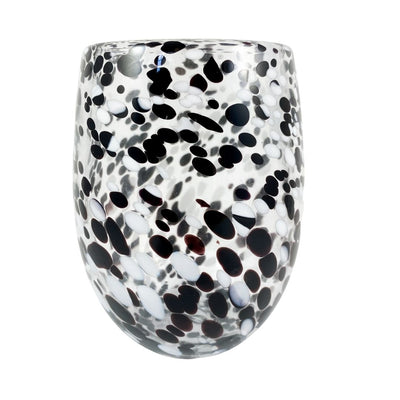 Black Speckle Stemless Wine Glass