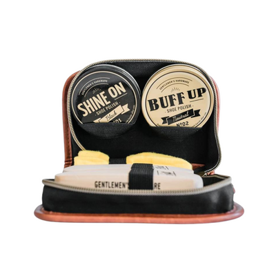 Charcoal Canvas Shoe Shine Kit Black Bow Gift Co